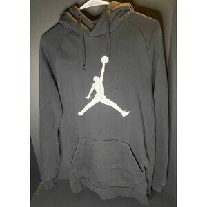Nike Air Jordan Fleece Hoodie Mens S Black Big Jumpman Sweatshirt DA6801-010